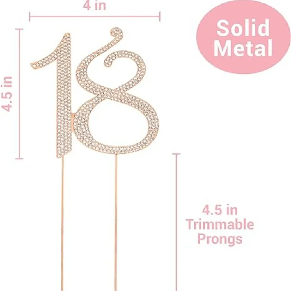 18th birthday rose gold cake topper and hanging decorations